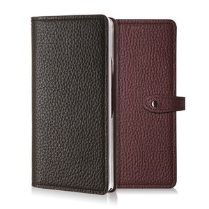 Motimo Shrunken Leather Case for Galaxy Z Fold 2, Z Fold 3, Z Fold 4, Z Fold 5, Z Fold 6 - Button Closure