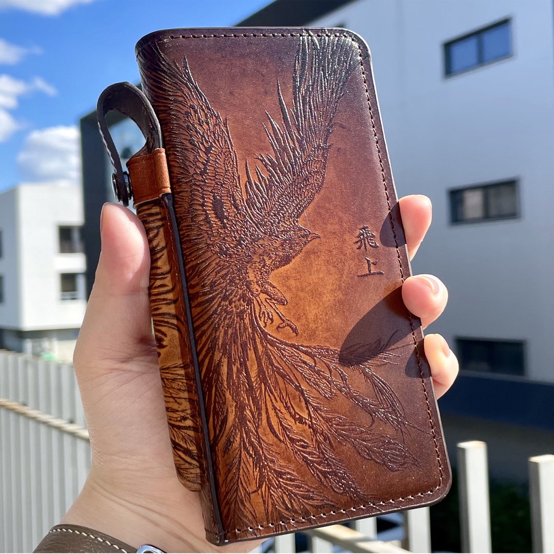 Phoenix Embossed Leather Wallet Case for Galaxy Z Fold 6, S