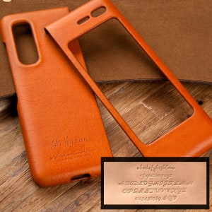 Minerva Box Vegetable Tanned Leather Case for Galaxy Fold (5G), Free Initials/Names Engraving