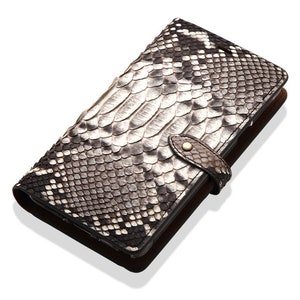 Motimo Bi-Fold Genuine Python Snake Leather Case for iPhone 11/12/13/14/15 Series, Galaxy S21/S22/S23/S24 Series, Note 20/20 Ultra image 2