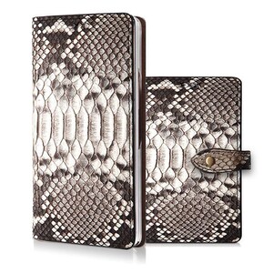 Motimo Genuine Python Snake Leather Case for Galaxy Z Fold 3, 4, 5, 6, 7, 8 & 8 Ultra - Button Closure