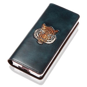 Motimo Tiger Face Embossed Leather Case for Galaxy Z Fold 2, Z Fold 3, Z Fold 4, Z Fold 5 W/O Button Closure image 2