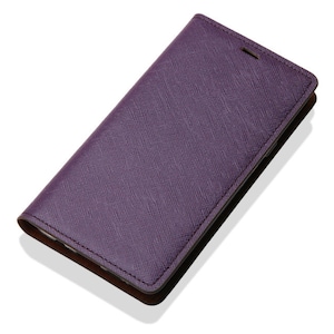 May include: A purple leather phone case with a textured finish.