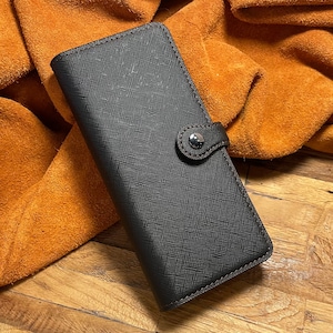 Saffiano Leather Wallet Case for Samsung Galaxy Z Fold 5, S Pen Holder, Free Initials/Names Engraving