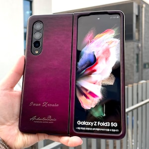 Minute Touch Custom Leather Cover Case for Samsung Galaxy Z Fold 4, Z Fold 5, Z Fold 6 - Free Personalization