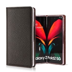 Motimo Shrunken Leather Case for Galaxy Z Fold 2, Z Fold 3, Z Fold 4, Z Fold 5, Z Fold 6 - W/O Button Closure