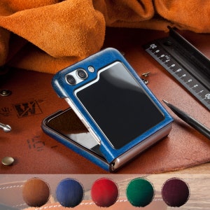 Minute Touch Custom Leather Cover Case for Samsung Galaxy Z Flip 5, Z Flip 6, Z Flip 7 - Free Personalization,