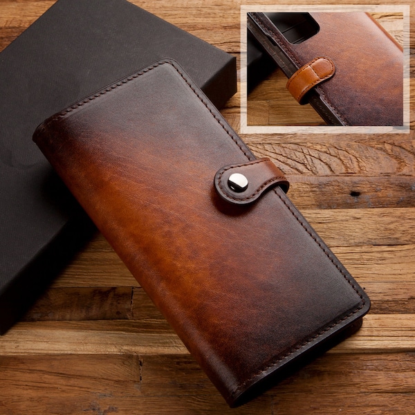Minute Touch Custom Leather Wallet Case for Samsung Galaxy Z Fold 3, S Pen Holder, Magnetic Closure, Free Initials/Names Engraving