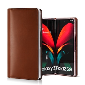 Motimo Vegetable Tanned Leather Case for Galaxy Z Fold 2, Z Fold 3, Z Fold 4, Z Fold 5 - W/O Button Closure