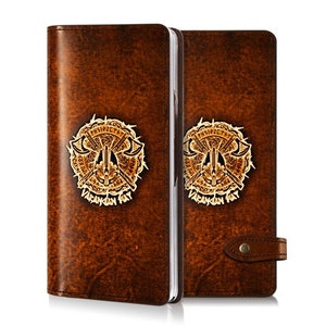 Motimo Viking Helmet Leather Case for Galaxy Z Fold 2, Z Fold 3, Z Fold 4, Z Fold 5, Z Fold 6 - Button Closure