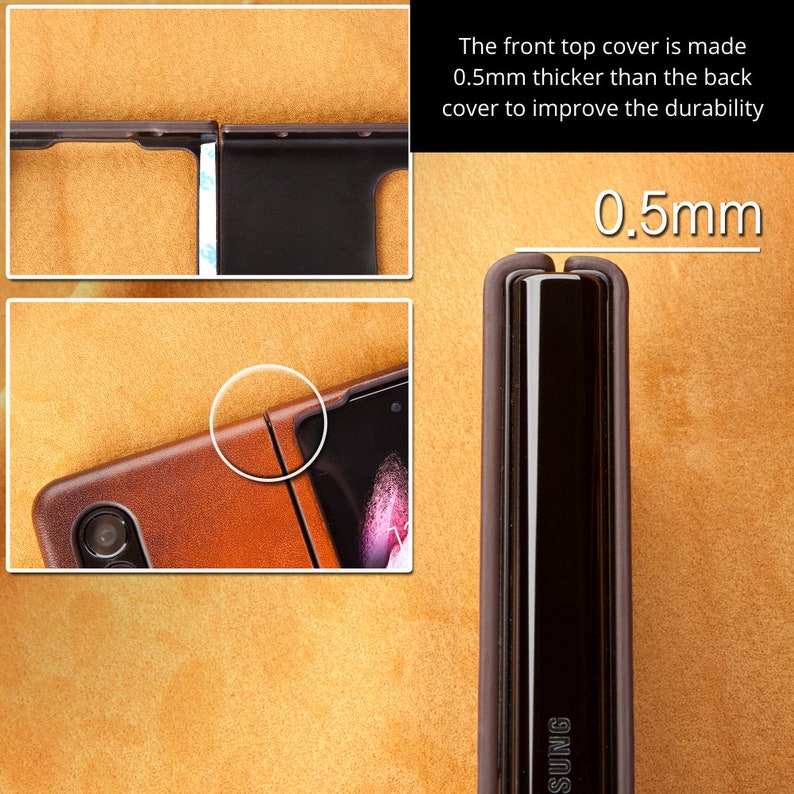 Minerva Box, Pueblo, Buttero Vegetable Tanned Leather Cover Case for Galaxy Z Fold 4, Z Fold 5 image 3