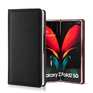 Motimo Saffiano Leather Wallet Case for Galaxy Z Fold 2, Z Fold 3, Z Fold 4, Z Fold 5, Z Fold 6 - W/O Button Closure