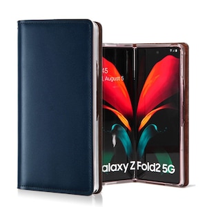 Motimo Full Grain Leather Wallet Case for Galaxy Z Fold 3, Z Fold 4, Z Fold 5, Z Fold 6 - W/O Button Closure