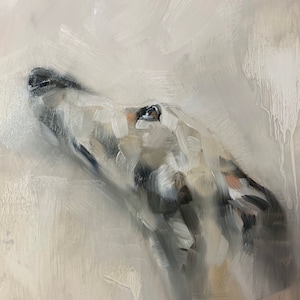 Whippet Print, whippet art, whippet painting, dog art, dog print, wall art, pet portrait, greyhound art, sighthound art - Hopeful Willow