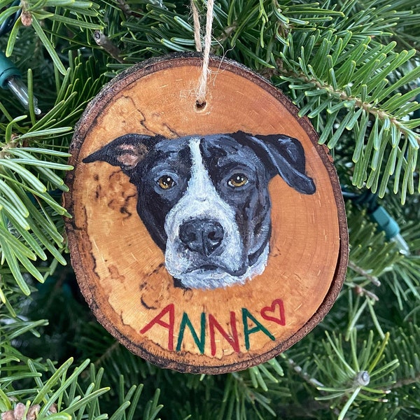 Custom Pet Ornament, Personalized Ornament, Custom Pet Portrait, Hand-Painted Ornament, Dog Portrait, Custom Dog Ornament, Pet Painting