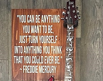 Freddie Mercury Queen Wood Engraved Guitar Hanger Wall Mount