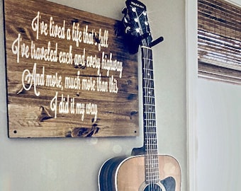 Customizable Sign Wall Mount Guitar Hanger,  Personalized Guitar Hanger, Gift for Musician, Guitar Mount,  Music Room Decor, Gift for Him