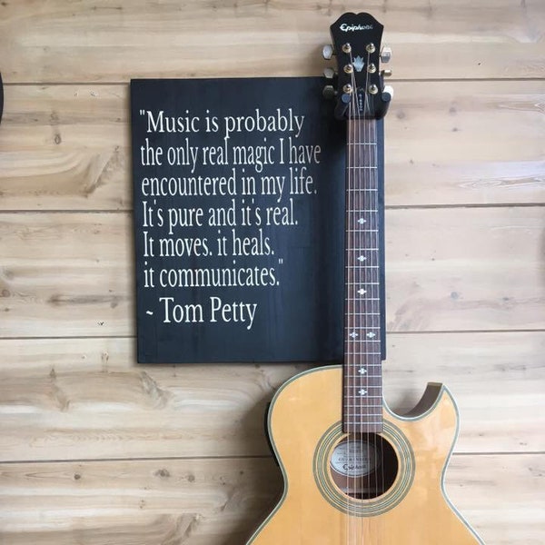 Guitar Wall Hanger / Tom Petty Quote