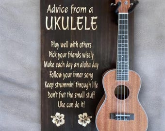 Ukulele Hanger Wall Mount: Pine Music Room Decor
