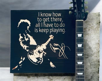 Jimmy Page Wooden Engraved Guitar Wall Mount Hanger