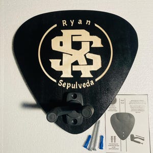 Personalized Monogram Guitar Hanger, Gifts for Musicians,, Custom Guitar Mount, Wall Hanger, Guitar Hanger, Wall Hook for Guitar