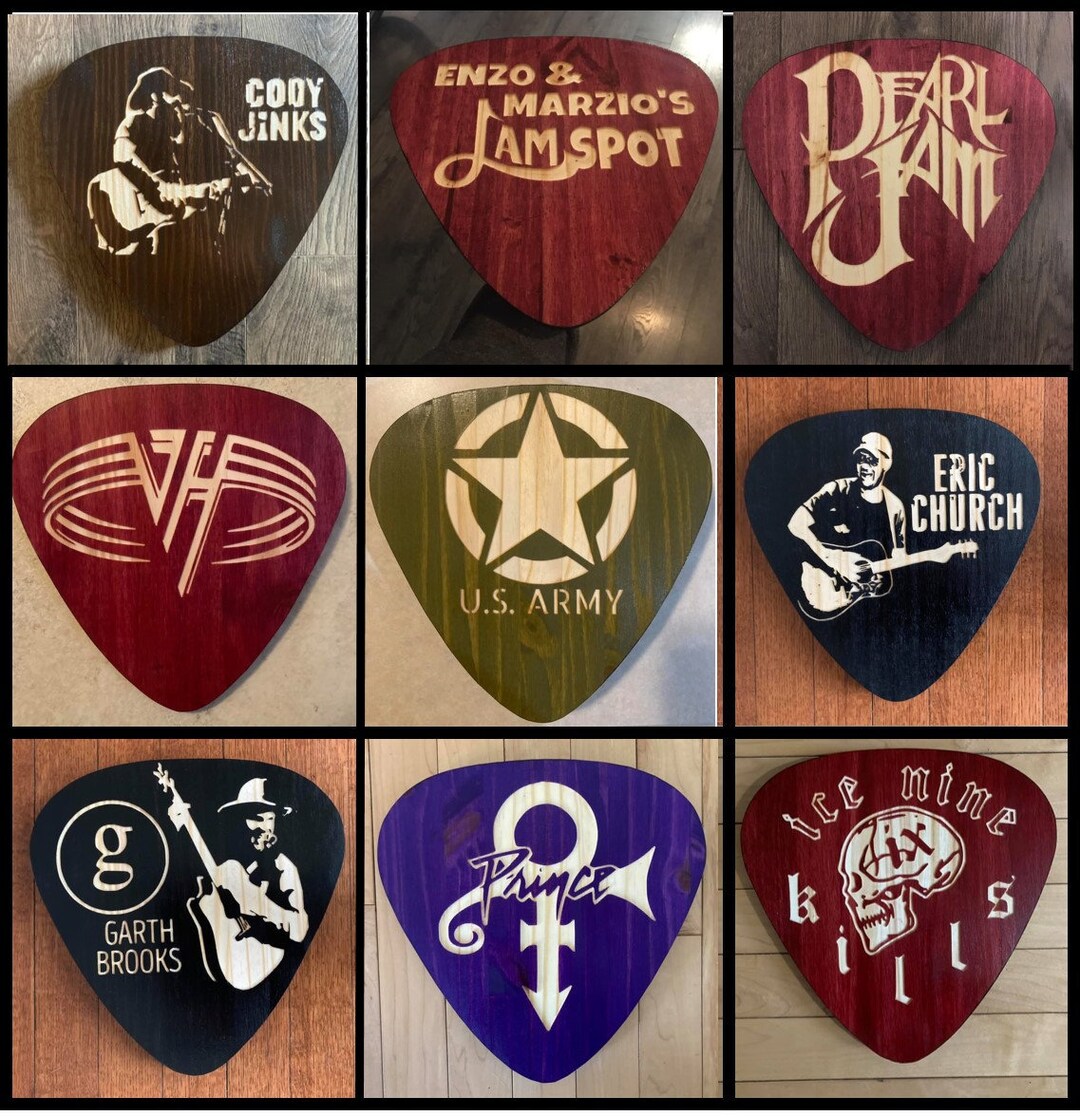 Band Sign / Wall Decor / Oversized Guitar Pick / Country Music / Rock