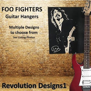 Foo Fighters Wall Mount Guitar Hanger, Music Room Decor, Gifts for Musicians, Dave Grohl, Gifts for Him, Gifts for Guitarist, Music Art