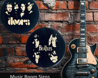 Engraved  Wooden Music Room Decor Signs