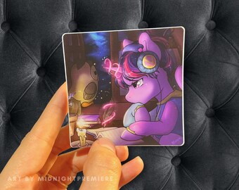 LoFi Beats to Study and Make Friends To Sticker | Waterproof Dishwasher Safe 3" Vinyl Laptop Decal | Little Pony Friendship is Magic MLP FiM