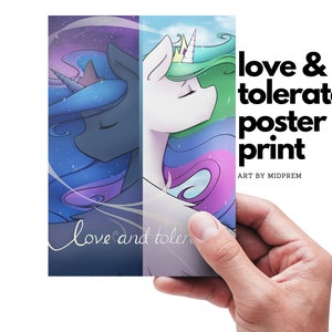 Liebe und Toleranz 4x6 Luna und Celestia Postkartendruck, Prinzessin Tia Nightmare Moon Galaxy My Little Pony Friendship is Magic Poster
