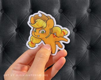 Applejack Waterproof Sticker | Dishwasher-Safe 3" Vinyl Car Laptop Decal | Cute Rodeo AJ MLP FiM My Little Pony Friendship is Magic