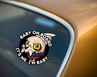 Baby On Board King and Hootie Window Decal | 5" Waterproof Sticker, Laminated Vinyl Owl House Cute Gift Decoration Peeker tOH