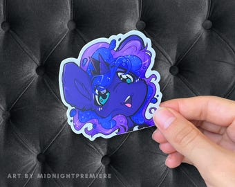 Luna Peeking vinylklistermärke, vattentät bildekal | 7,5 cm söt My Little Pony Friendship is Magic MLP FiM g4