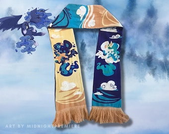 Zimowy szalik z dzianiny Luna Celestia | My Little Pony Przyjaźń to magia MLP FiM