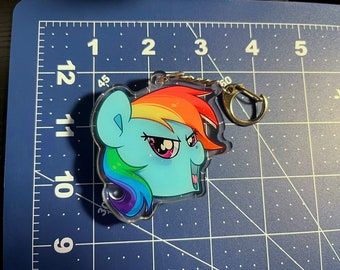 Rainbow Dash Cloud hersenschudbeker bedel | My Little Pony MLP FiM Friendship is Magic schattige Chibi-sleutelhanger