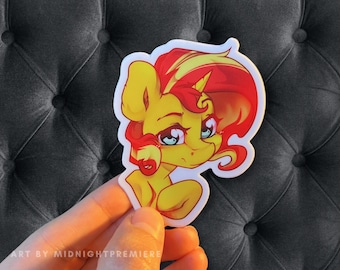 Sunset Shimmer Waterproof Sticker | Dishwasher Safe Vinyl 3" Car Laptop Decal | Cute Bacon MLP FiM My Little Pony Friendship is Magic