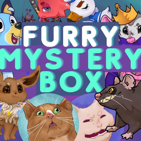 Furry Mystery Box | Surprise Family Gift Assortment Package Pokemon My Little Pony ACNH Among Us Original Poster Lanyards Charms