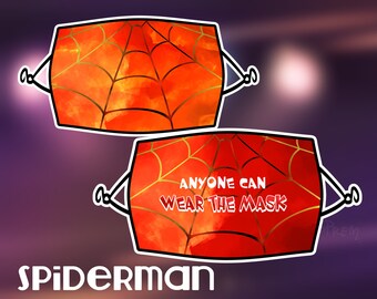 SpiderMan Adjustable Facemask, Covid-19 Face Covering, Anyone Can Wear the Mask, Into the Spiderverse