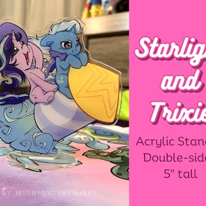 Sternenlicht und Trixie Ständer | Rocket Acryl-Aufsteller Doppelseitig MLP FiM My Little Pony Toy Rocket