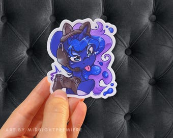 Gamer Luna 3" MLP vinyl vattentät klistermärke diskmaskinssäker, Princess Luna hörlurar kontroll My Little Pony vänskap är magi