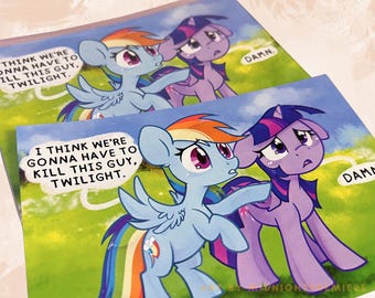Póster impreso de 4 x 6 con la frase "Creo que vamos a ir" / Postal con meme de la princesa Twilight Sparkle, Rainbow Dash, My Little Pony MLP, FiM, "La amistad es mágica"