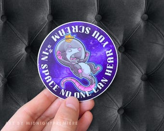 Opossum in Space Sticker | Waterproof Dishwasher Safe 3" Vinyl Car Laptop Decal | Rogue Rats