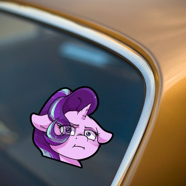 Starlight Glimmer "I See" Window Decal | Waterproof Sticker, Laminated Vinyl My Little Pony Friendship is Magic Cute Decoration Peeker MLP