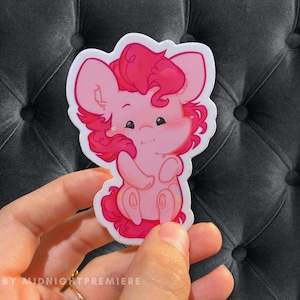 Pinkie Pie Chibi Sticker | Waterproof Dishwasher Safe 3&quot; Vinyl Car Laptop Decal | MLP FiM Cute Pinky My Little Pony Friendship is Magic