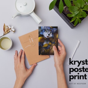 Impression de carte postale 5 x 7, Krystal, mini poster Star Fox