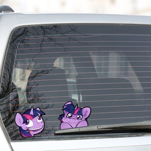Twilight Sparkle Window Decal | Waterproof Sticker, Laminated Vinyl My Little Pony Friendship is Magic Cute Gift Decoration Peeker MLP