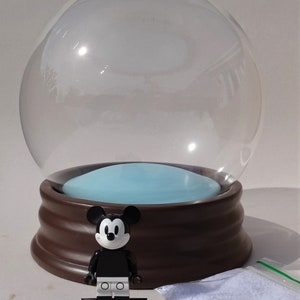 150mm Large DIY Snow Globe Kit / Water Globe Kit (Glass dome, Resin base, rubber seal, fake snow)