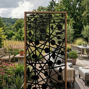 DXF / SVG file: Abstract line & circle design for privacy screen - metal decor (2 x 1 m)