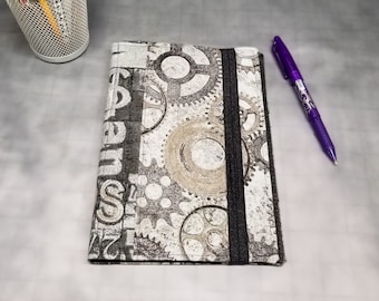 Steampunk 5x8 Refillable Notepad Cover, Fabric Padfolio, Notebook folio, Business portfolio, Real Estate Agent gifts