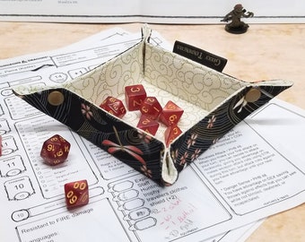 Dragonfly print small dice tray, dnd dice tray, board game accessories, geeky gifts